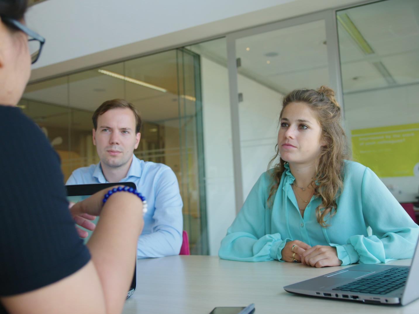 Finance employees in meeting