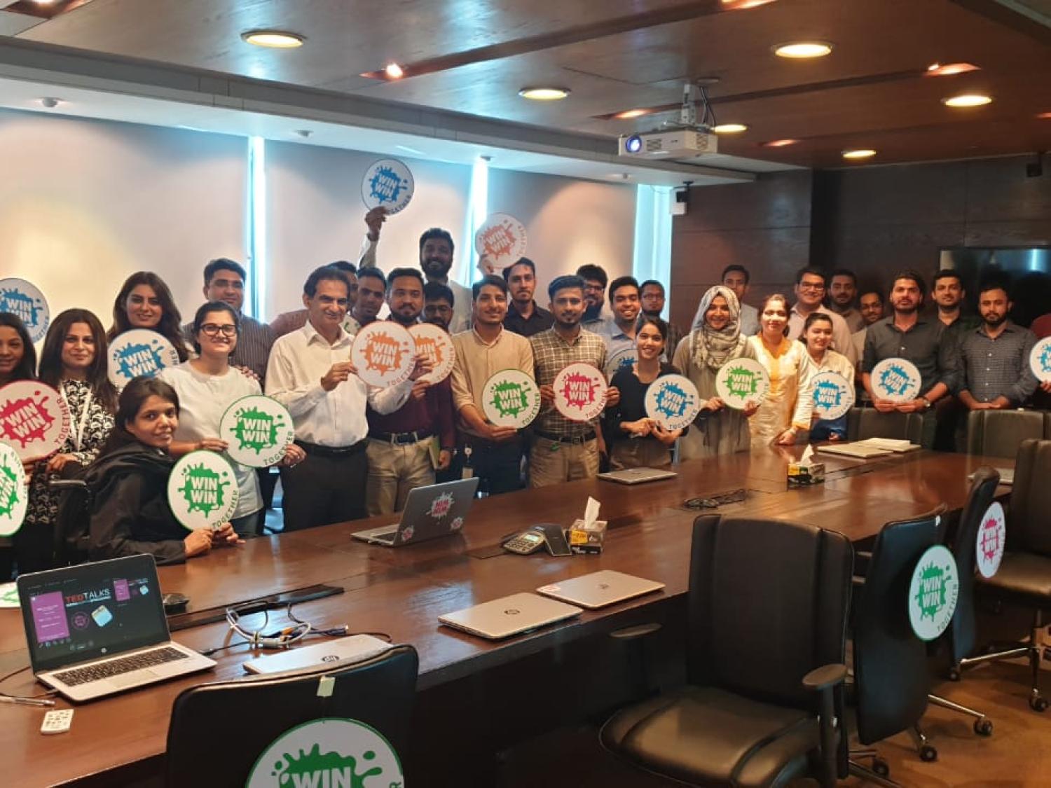 Employees in Karachi during event 
