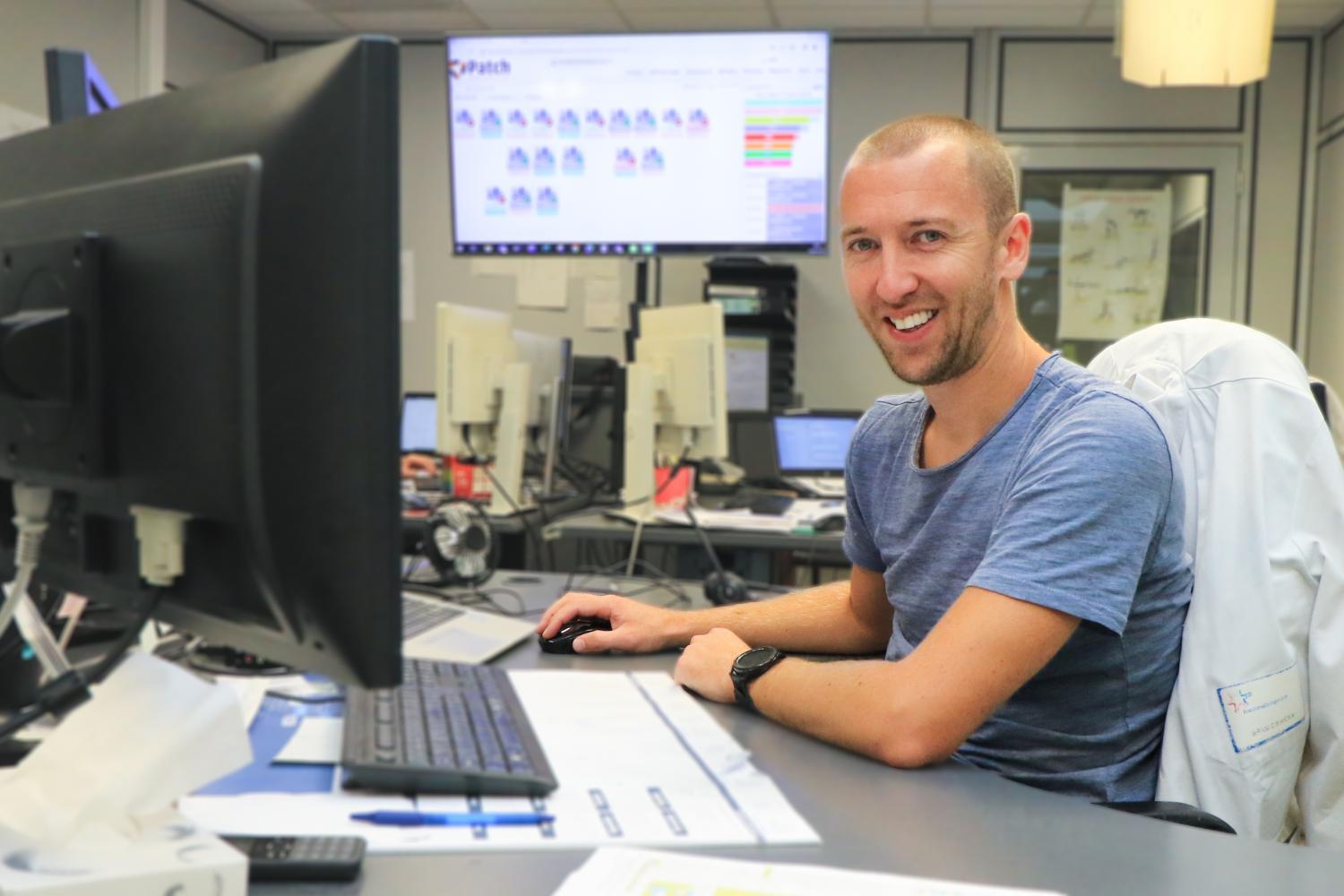 Bram aan het werk